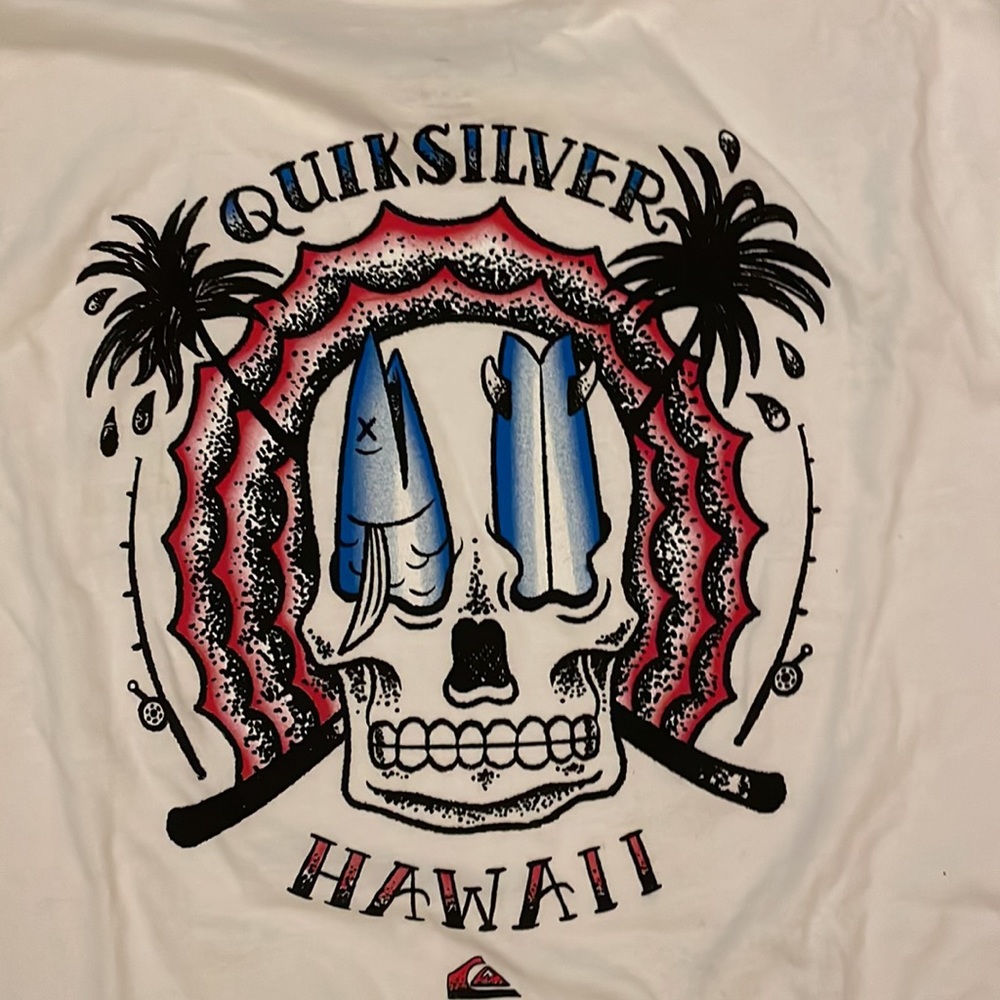 Quicksilver Hawaii Edition Tee Shirt, Size Medium EUC